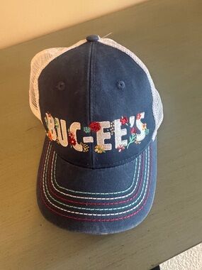 Buc-ee's Navy Trucker Hat with Floral Embroidery